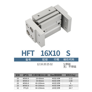 Pinza Neumática de Tipo Ancho MHL2-10D16D20D25D32D40D1, Cilindro de Dedos, Nuevos Accesorios Metálicos Industriales para Maquinaria 60S HFT30 - Product Image 3