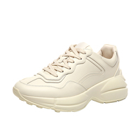 Baskets décontractées en cuir de vache véritable, épaisses, à lacets, avec semelle légère et amortissante, pour hommes et femmes, chaussures de sport et de marche personnalisables