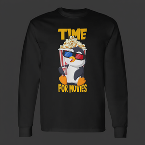T-shirt à manches longues avec dessin animé de pingouin, design Time For Movies - Product Image 3