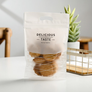 Venta al por mayor logotipo personalizado punto copo de nieve crujiente bolsa de plástico para alimentos horneados esmerilado autosuficiente Ziplock bolsa sellada - Product Image 4