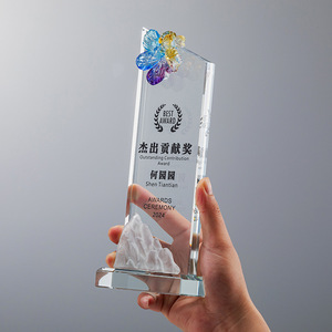 Crystal <b>Trophy</b> 25x10x4.5cm Laser <b>Engraved</b> Custom Award For Outstanding Employees Business Gift - Product Image 1