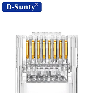 D-sunty 8P8C <b>RJ45</b> Connectors Cat5/Cat6 Ethernet Plug with Gold Plated Contacts Crimp Type Factory Price - Product Image 1