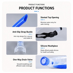 <span class=keywords><strong>Tubo</strong></span> de Respiración <span class=keywords><strong>Frontal</strong></span> Ajustable para Entrenamiento de Natación, con Boquilla de Silicona, para Nadadores Profesionales - Product Image 4