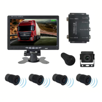 Smart Alert Assistant 7 pouces Moniteur Caméra Kit d'alarme arrière 4 capteurs de stationnement étanches Système d'avertissement de recul pour camions