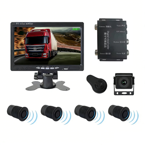 Smart Alert Assistant 7 pouces Moniteur Caméra Kit d'alarme arrière 4 capteurs <span class=keywords><strong>de</strong></span> stationnement étanches Système d'avertissement <span class=keywords><strong>de</strong></span> <span class=keywords><strong>recul</strong></span> pour camions - Product Image 1