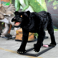 Modèle d'animal panthère noire animatronique personnalisé avec mouvements et sons réalistes pour exposition muséale