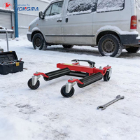 Chariot à roulettes en acier robuste pour déplacement de véhicules, avec rouleaux de levage de pneus et pédale de positionnement, pour voitures et camions