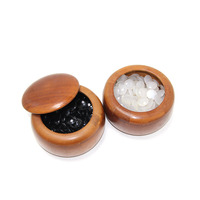 Plateau de Go en Jade Naturel de Haute Qualité, Agate Blanche et Noire, Tablero Baduk