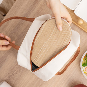 Lunch Bag Insulated Oxford Cloth Beige 23x13x19cm For Picnic School Outdoor Use - Product Image 4