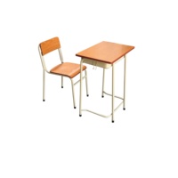 Mobilier scolaire primaire chaise d'étude pour étudiant unique contreplaqué Durable conception en bois ensemble de bureau et de chaises de salle de classe