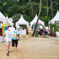 Tenda Pameran Jus Buah Komersial Luar Ruangan PVC 30x120m Merek SUPERB Model LS30/4.0-5 Tahan Air Tahan Api Semua Musim