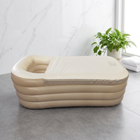 Baignoire sur pied pour adultes, baignoire Portable et pliable, rose, pour Spa