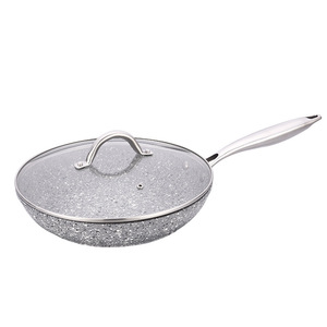 Poêle antiadhésive en aluminium, poêle à frire à fond plat sans fumée pour usage domestique, poêle épaissie multi-tailles compatible avec plusieurs gammes - Product Image 3