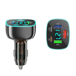 Cargador de Coche Eléctrico <span class=keywords><strong>USB</strong></span>-<span class=keywords><strong>C</strong></span> 5 en 1, Adaptador PD de 30 W, Pantalla de Voltaje Súper Rápida para <span class=keywords><strong>Macbook</strong></span>, iPad 15, Oppo - Product Image 1