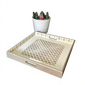 Bandeja de Servicio de Madera Ecológica, Elegante y Multifuncional, Marca B.S INTERNATIONAL Meena, con Grabado, Pulida y de Lujo, en Oferta - Product Image 2
