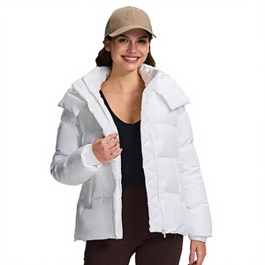 Custom Logo Puffer Jacket Women Oversized Winter Thick Warm Puff Padded Zipper Puffer Women Jacket - Product Image 1