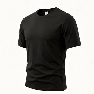 T-shirt surdimensionné en jersey 100% coton pour homme SKYWILL, logo personnalisé, couleur unie, col rond, 180G, manches courtes, évacuation de l'humidité - Product Image 3