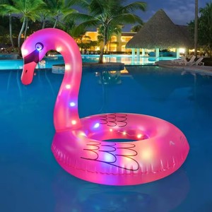 Flotador de tubo de piscina de natación, tubo de agua de 48 pulgadas, anillo de natación, anillo de natación de corazón con purpurina inflable con luz Led, novedad - Product Image 2