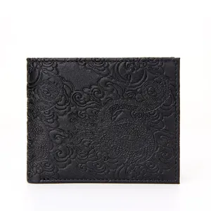 Individuelles geprägtes Muster Logo herren dünne minimalistische Brieftasche Kunstleder RFID-Blocking Slim-Brieftaschen