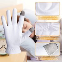 Toutes les tailles d'écran tactile Gants en coton blanc imbriqué Gants respirants pour dormir la nuit Gants hydratants pour mains sèches
