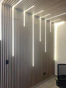 Pannello Acustico Moderno con Doghe Fonoassorbenti e Striscia LED, Riduzione del Rumore del 90% per Pareti Interne di Soggiorno e Camera da Letto - Product Image 2