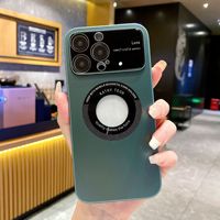 Nouvelle conception de luxe, étui mat en TPU avec grande fenêtre pour la protection de l'objectif de l'appareil photo, antichoc, magnétique, compatible avec la recharge sans fil pour 15/14/13/12