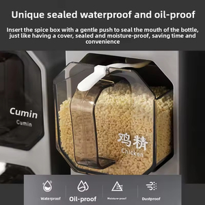 Wall-Mounted Seasoning Rack Punch-Free Sugar Salt Jar Kitchen Seasoning <b>Storage</b> <b>Box</b> Combined Household Herb Spice <b>Tools</b> - Product Image 4