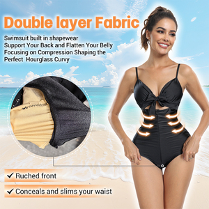 <span class=keywords><strong>2026</strong></span> V-Ausschnitt Schlankheits-Shapewear-Badeanzug mit Po-Lifting-Effekt, Schnürung am Rücken, Taillenformend, Sommer-Bademode für Damen - Product Image 4