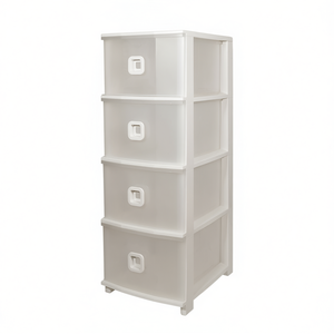 Pratika Slim Plus, Mueble de Almacenamiento con 4 Cajones, Blanco, 375x285x800mm, Organizador de Plástico - Product Image 2