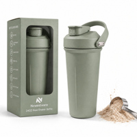 24oz Proteïne Shakerfles met Mengbal en Draaggreep, 304 RVS Gym Shakerbeker