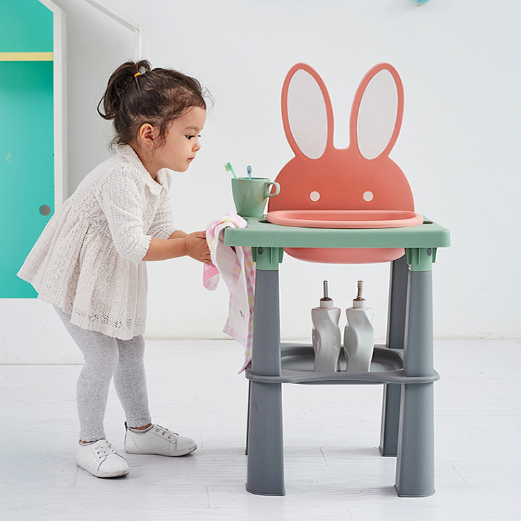 Детская мебель для игрового домика, игрушки для обучения умывальнику, детская зубная щетка, раковина, стойка для умывальника