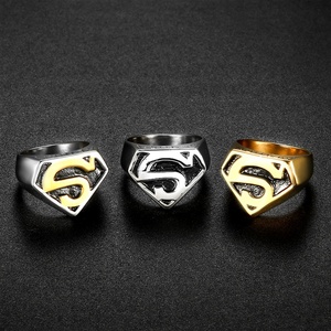 Superman Ring New Arrive Wholesale Stainless Steel Red Compass Casting Custom Colors Accepted High Polish No Stone / No Settig - Product Image 2