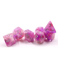 Jeu de 7 dés en résine pour dés vapeur rose polyédrique Dnd RPG