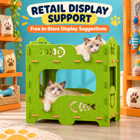 Maisonnette pour chat en feutre personnalisée avec balles suspendues, abri interactif pour chat d'intérieur avec ouvertures de jeu