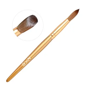 2022 New Arrival Pure Kolinsky Hair Round Sharp Gold Wood Handle 100% Pure Konlisky Nail Art Brush Nail Acrylic Brush