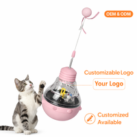 Jouet interactif pour chat en plastique écologique avec boule LED clignotante et insert de catnip pour stimulation sensorielle, jeu en intérieur et divertissement quotidien