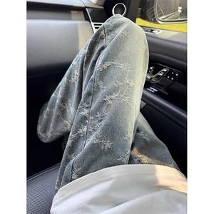 Jeans para Hombre Estilo Americano 2026 con Estampado Jacquard, Pantalones Rectos Holgados de Moda Urbana - Product Image 2