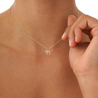 Collier avec pendentif rond en diamant de laboratoire en or 18 carats, collier en argent sterling 925, collier délicat en argent sterling