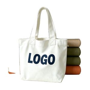 Multi-Color <b>Canvas</b> Tote Bag Custom Logo Letter Print Reusable Grocery <b>Handbag</b> with Inner Pocket - Product Image 1