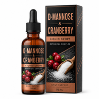 Gouttes liquides botaniques de canneberge avec D-Mannose, Hibiscus, Uva Ursi, Guimauve, Pissenlit et Bromélaïne – Vente en gros