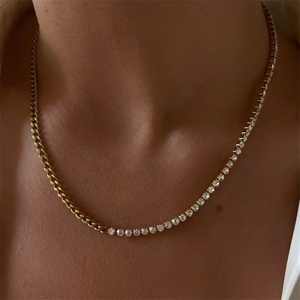 ชุดเครื่องประดับสร้อยคอเทนนิสสแตนเลสแบบขายส่งสำหรับผู้หญิง - Product Image 2