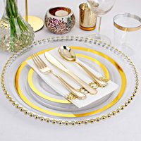 Assiettes à dessert jetables écologiques en plastique de 7,5 pouces, blanches, or rose, argent, noir, pour mariages, fêtes, occasions Horeca, vente en gros