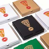 Boîte à pizza personnalisée imprimée en gros, boîte d'emballage pour pizza en carton ondulé de qualité alimentaire résistant à la graisse pour la livraison à emporter des restaurants