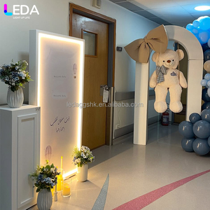 LEDA Modern New Arrival Wedding Entrance Led Acrylic Welcome Sign Backdrop Mirror <b>Photo</b> Booth Stand <b>Set</b> for Events - Product Image 2