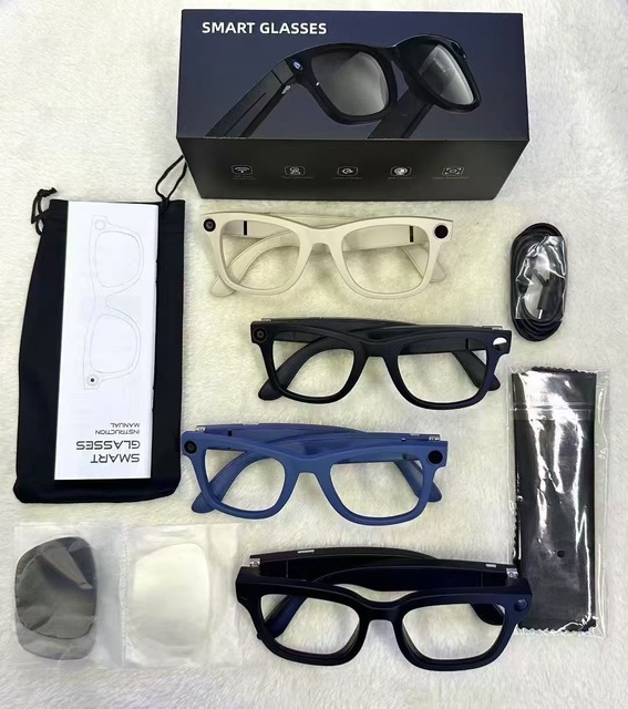 E03 Smart Glasses 800W Video Recording Simultaneous Interpretation AI Recognition Meeting Minutes Touch Button Control TR90+ABS