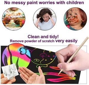Juego de Manualidades de Pintura Creativa para Niños, Papel Mágico para Rascar con Diseño de Arcoíris - Product Image 5