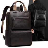 Mochila impermeable ligera para ordenador portátil para hombres y mujeres, Material de PU de 15,6 pulgadas, bolsa informal con cremallera de estilo comercial, mochila al por mayor