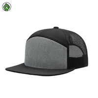 Gorras Trucker Personalizadas con Malla Trasera de 6 Paneles, Estilo Hip Hop, de Alta Calidad, con Visera Plana y Transpirables para Hombre, MOQ Bajo