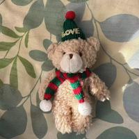 Noël chaud édition limitée chapeau de père noël écharpe ours en peluche jouet en polyester peluche maille cadeau de noël préféré des enfants