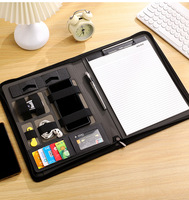 Bloc-notes de format A4 avec chargeur sans fil, en cuir PU, personnalisé, bloc-notes professionnel, bloc-notes, porte-documents, portefeuille avec bloc-notes